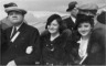 American All Stars Tour, arrival in Tokyo, 1934. (L)Claire Ruth, June and Babe. (R) Babe, his daughter Julia and June.